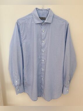 Canali Made in Italy - Blue Micro-Check Men's Dress Shirt